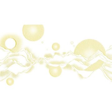 Обои виниловые на флизелине Design Studio 3D (Дизайн Студио 3Д) Line Style Золотые абстрактные горы с планетами Песок (LST-060)