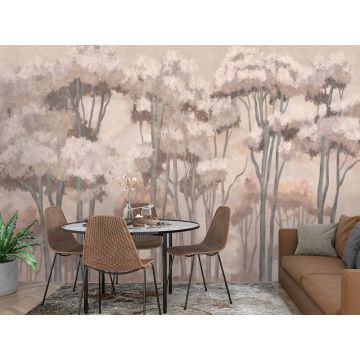 Обои виниловые на флизелине Design Studio 3D (Дизайн Студио 3Д) Picturesque Густые верхушки деревьев копия Бесшовная Фреска Classic (PRS-009)