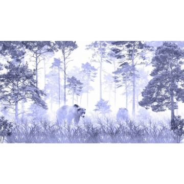 Обои виниловые на флизелине Design Studio 3D (Дизайн Студио 3Д) Vintage Медведи в лиловом бору Акварель (VG-009)