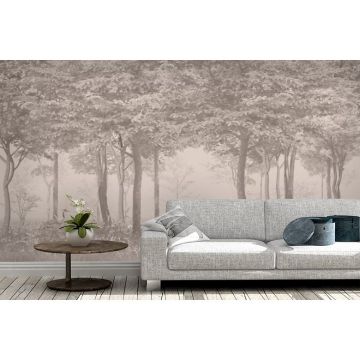 Обои виниловые на флизелине Design Studio 3D (Дизайн Студио 3Д) Vintage Журавли в густом лесу на бежевом Песок (VG-025)