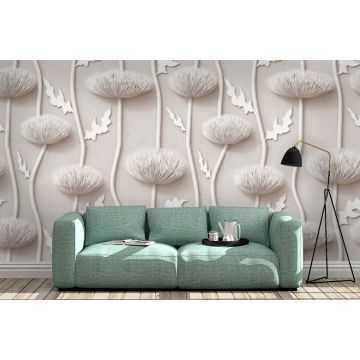 Обои виниловые на флизелине Design Studio 3D (Дизайн Студио 3Д) Volume Объемная стена с одуванчиками Песок (VL-001)