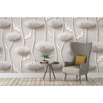 Обои виниловые на флизелине Design Studio 3D (Дизайн Студио 3Д) Volume Объемная стена с одуванчиками Канвас (VL-001)