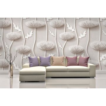 Обои виниловые на флизелине Design Studio 3D (Дизайн Студио 3Д) Volume Объемная стена с одуванчиками Акварель (VL-001)