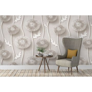 Обои виниловые на флизелине Design Studio 3D (Дизайн Студио 3Д) Volume Объемные одуванчики Акварель (VL-002)