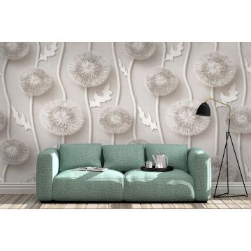 Обои виниловые на флизелине Design Studio 3D (Дизайн Студио 3Д) Volume Объемные одуванчики Бесшовная Фреска Гранд (VL-002)
