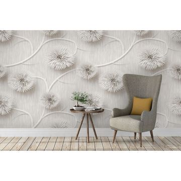 Обои виниловые на флизелине Design Studio 3D (Дизайн Студио 3Д) Volume Объемная вязь с одуванчиками Канвас (VL-004)