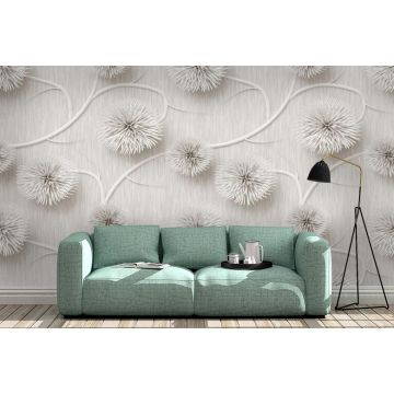 Обои виниловые на флизелине Design Studio 3D (Дизайн Студио 3Д) Volume Объемная вязь с одуванчиками Канвас (VL-004)
