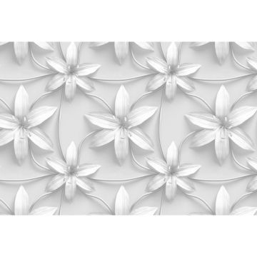 Обои виниловые на флизелине Design Studio 3D (Дизайн Студио 3Д) Volume Узор из объемных цветов Бесшовная Фреска Classic (VL-005)