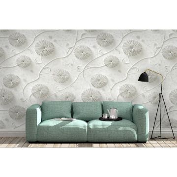 Обои виниловые на флизелине Design Studio 3D (Дизайн Студио 3Д) Volume Объемная вязь из цветов Песок (VL-006)