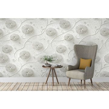 Обои виниловые на флизелине Design Studio 3D (Дизайн Студио 3Д) Volume Объемная вязь из цветов Акварель (VL-006)