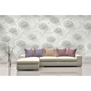 Обои виниловые на флизелине Design Studio 3D (Дизайн Студио 3Д) Volume Объемная вязь из цветов Акварель (VL-006)