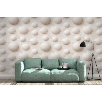 Обои виниловые на флизелине Design Studio 3D (Дизайн Студио 3Д) Volume Стена из объемных кругов Канвас (VL-008)