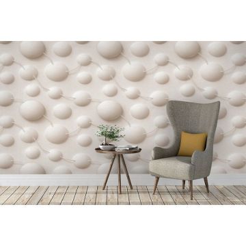 Обои виниловые на флизелине Design Studio 3D (Дизайн Студио 3Д) Volume Стена из объемных кругов Бесшовная Фреска Classic (VL-008)