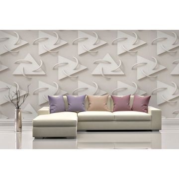 Обои виниловые на флизелине Design Studio 3D (Дизайн Студио 3Д) Volume Узор из объемных треугольников Песок (VL-009)