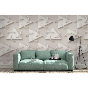 Обои виниловые на флизелине Design Studio 3D (Дизайн Студио 3Д) Volume Узор из объемных треугольников Бесшовная Фреска Classic (VL-009)