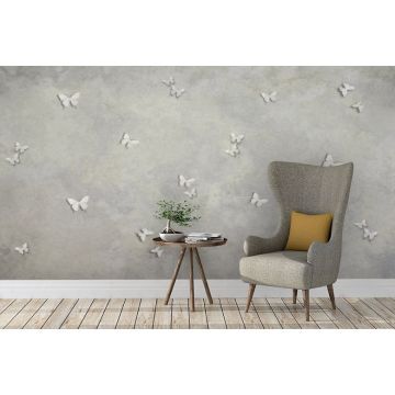Обои виниловые на флизелине Design Studio 3D (Дизайн Студио 3Д) Volume Объемные бабочки на стене Канвас (VL-010)
