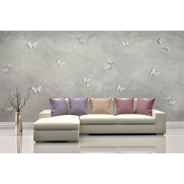 Обои виниловые на флизелине Design Studio 3D (Дизайн Студио 3Д) Volume Объемные бабочки на стене Бесшовная Фреска Гранд (VL-010)