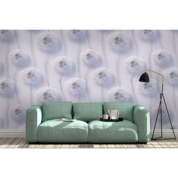 Обои виниловые на флизелине Design Studio 3D (Дизайн Студио 3Д) Volume Стена с объемными одуванчиками Канвас (VL-012)