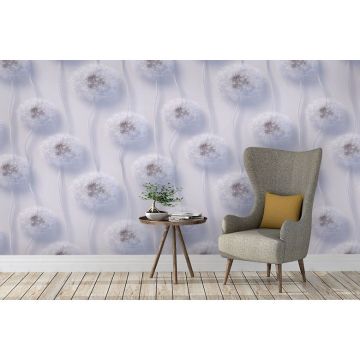 Обои виниловые на флизелине Design Studio 3D (Дизайн Студио 3Д) Volume Стена с объемными одуванчиками Бесшовная Фреска Ultra (VL-012)