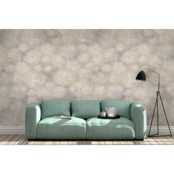 Обои виниловые на флизелине Design Studio 3D (Дизайн Студио 3Д) Volume Барельеф пионы Песок (VL-013)