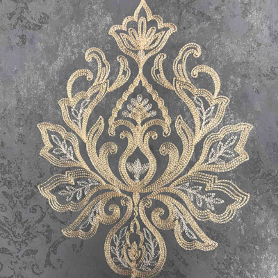 Обои флизелиновые Wiganford (Виганфорд) Melange Дамаск на штукатурке синий 10,05х0,53 м (XSS0606)