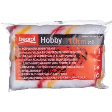 Валик Beorol Hobby полиэстер 100 мм, ⌀16 мм, для красок грунтов лаков и антисептиков на водной основе (RHR10K2/7866) 2 шт.