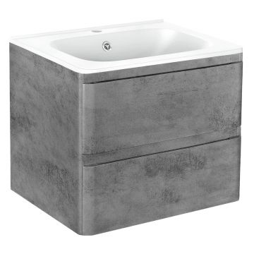 База под раковину Vincea (Винчея) Vico 600 подвесная, 2 выкатных ящика soft close, Beton VMC-2V600BT