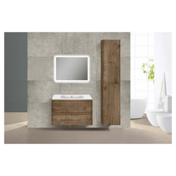 База под раковину Vincea (Винчея) Vico 800 подвесная, 2 выкатных ящика soft close, V.Oak VMC-2V800VO