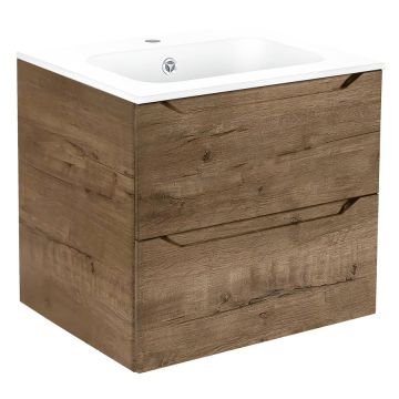 База под раковину Vincea (Винчея) Norma 600 подвесная, 2 выкатных ящика soft close, V.Oak VMC-2N600VO