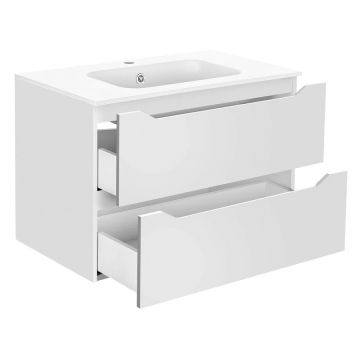 База под раковину Vincea (Винчея) Norma 800 подвесная, 2 выкатных ящика soft close, G.White VMC-2N800GW