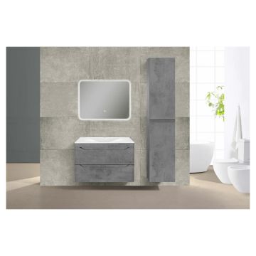 База под раковину Vincea (Винчея) Fine 800 подвесная, 2 выкатных ящика soft close, Beton VMC-2F800BT