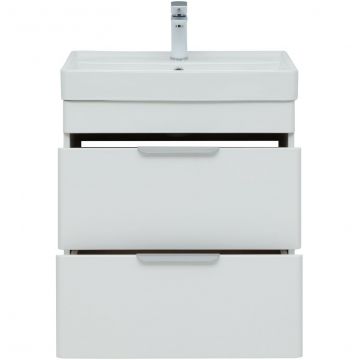 Тумба с раковиной Aquanet (Акванет) Ирис new 60 белый глянец (2 ящика) 00310144