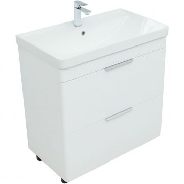 Тумба с раковиной Aquanet (Акванет) Ирис new 815 белый глянец (2 ящика) 00310154