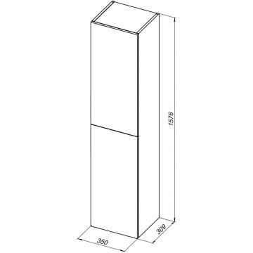 Пенал Aquanet (Акванет) Алвита New 35 дуб веллингтон белый 00277561