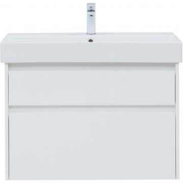 Тумба с раковиной Aquanet (Акванет) Nova Lite 85 белый глянец, 2 ящика 00249936