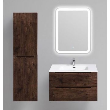 Шкаф подвесной BelBagno (Бельбагно) ETNA с двумя распашными дверцами с доводчиками с двумя полками левосторонний Rovere Moro 400x300x1500 ETNA-1500-2A-SC-RW-P-L