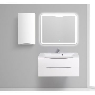 Шкаф подвесной BelBagno (Бельбагно) FLY-MARINO с одной расп. дверцей с доводчиками с одной полкой левост-ний Bianco Lucido 400x300x750 FLY-MARINO-750-1A-SC-BL-P-L