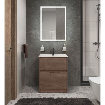 База под раковину напольная BelBagno (Бельбагно) KRAFT 39 с фрезерованными ручками по всей длине фасада с двумя выкатными ящиками Bianco Opaco 605х390x840 KRAFT39-600/3