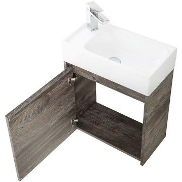 База под раковину подвесная BelBagno (Бельбагно) KRAFT MINI с распашной дверцей левосторонняя Pino Pasadena 494х256х500 KRAFT MINI-500/260-1A-SO-PP-L