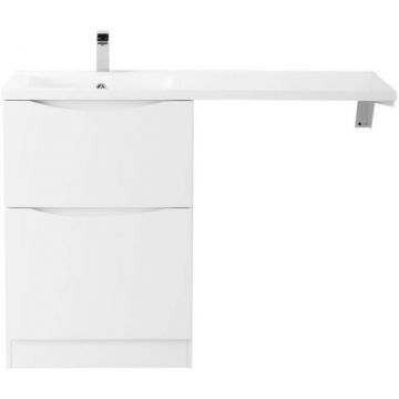 База под раковину напольная BelBagno (Бельбагно) LAVANDERIA с двумя выкатными ящиками Bianco Lucido 580x480x855 LAVANDERIA-580/1200-2C-PIA-BL