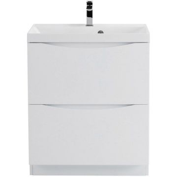 База под раковину напольная BelBagno (Бельбагно) MARINO с двумя выкатными ящиками Bianco Lucido 600x450x805 MARINO-600-2C-SO-PIA-P