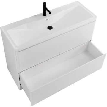 База под раковину напольная BelBagno (Бельбагно) Albano с двумя выкатными ящиками Bianco Lucido 1200x450x810 ALBANO-1200-2C-PIA-BL