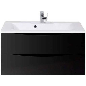 База под раковину подвесная BelBagno (Бельбагно) MARINO с двумя выкатными ящиками Nero Lucido 900x450x500 MARINO-900-2C-SO-NL-P