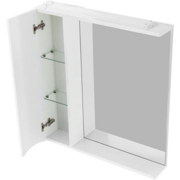 Шкаф зеркальный подвесной BelBagno MARINO с одной расп. дверцей с доводчиками LED 2x4W левосторонний Bianco Lucido 900х150х750 MARINO-SPC-900/750-1A-B