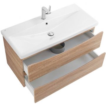 База под раковину подвесная BelBagno (Бельбагно) MARINO-CER с двумя выкатными ящиками Rovere Bianco 762x440x500 MARINO-CER-800-2C-SO-WO-P