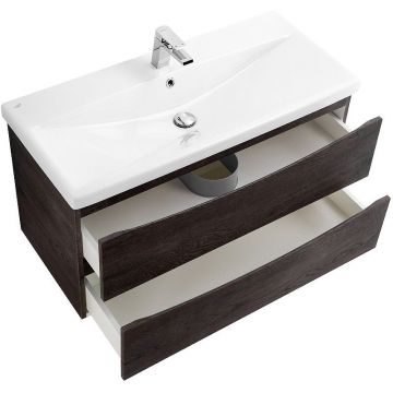 База под раковину подвесная BelBagno (Бельбагно) MARINO-CER с двумя выкатными ящиками Rovere Nature Grigio 762x440x500 MARINO-CER-800-2C-SO-RNG-P