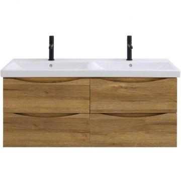 База под раковину BelBagno (Бельбагно) MARINO-CER с двумя чашами подвесная с четырьмя выкатными ящиками Rovere Rustico 1172х440х500 MARINO-CER-1200-4C-SO-2-RR-P