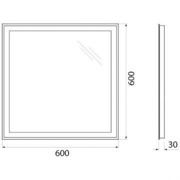 Зеркало BelBagno (Бельбагно) с встроенным светильником и кнопочным выключателем SPC-GRT-600-600-LED-BTN 12W 220-240V 600x30x600
