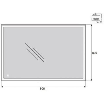 Зеркало BelBagno (Бельбагно) с встроенным светильником и сенсорным выключателем SPC-GRT-900-800-LED-TCH 12W 220-240V 900x30x800