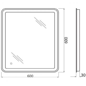 Зеркало BelBagno (Бельбагно) с встроенным светильником и сенсорным выключателем SPC-MAR-600-600-LED-TCH 12W 220-240V 600x30x600